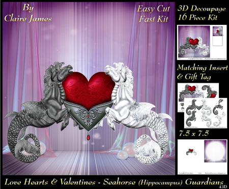 Love Hearts & Valentines - Seahorse Kelpie Guardians + Tag +
