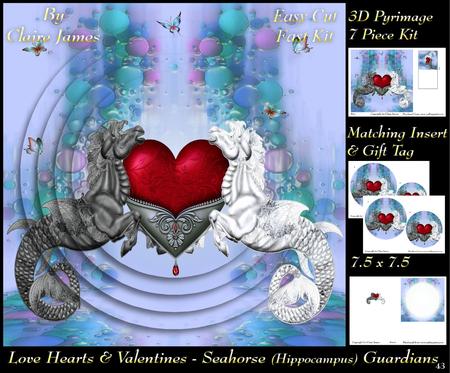 Love Hearts & Valentines - Seahorse Kelpie Guardians + Tag +