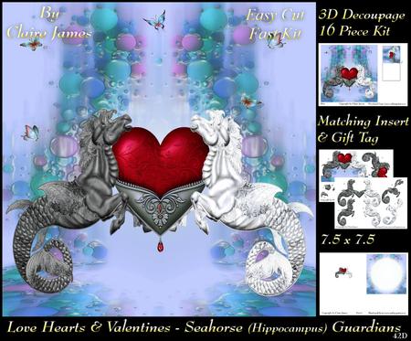 Love Hearts & Valentines - Seahorse Kelpie Guardians + Tag +