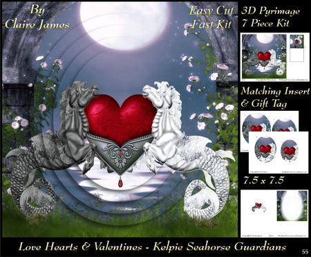 Love Hearts & Valentines - Seahorse Kelpie Guardians + Tag +