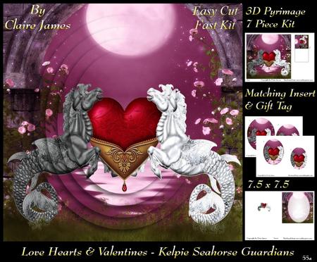 Love Hearts & Valentines - Seahorse Kelpie Guardians + Tag +