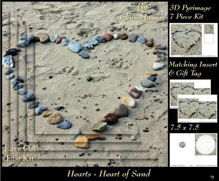 Love Hearts & Valentines - Hearts on the Beach + Tag +