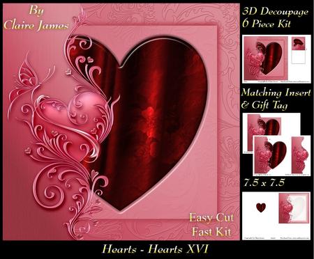 Love Hearts & Valentines - Hearts 16 + Insert & Tag