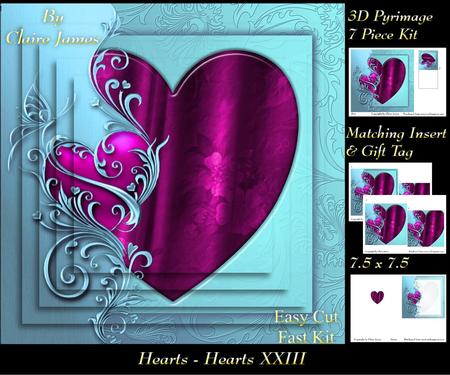 Love Hearts & Valentines - Hearts 23 + Insert & Tag