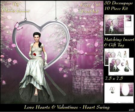 Love Hearts & Valentines - Hearts Swing 41 + Insert & Tag