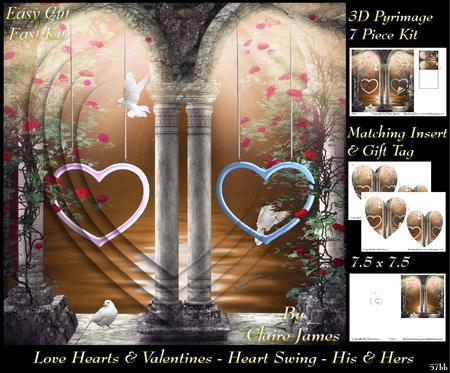Love Hearts & Valentines - Heart His & Hers 57b +insert+tag