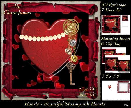 Love Hearts & Valentines - Steampunk Heart 89c +tag