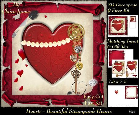 Love Hearts & Valentines - Steampunk Heart 89c2 +tag
