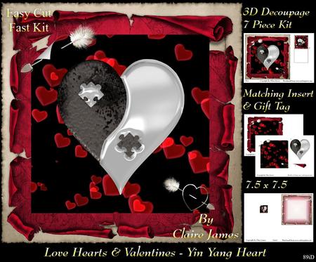 Love Hearts & Valentines - Yin Yang Heart 89i +tag