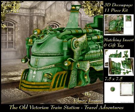 The Old Victorian Train Station 12 - Steampunk Train +tag+