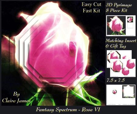 Fantasy Spectrum - Floral - Electric Rose 6 + Insert & Tag