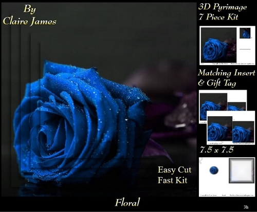 Botanical & Floral 3 - Beautiful Blue Rose + Insert & Tag