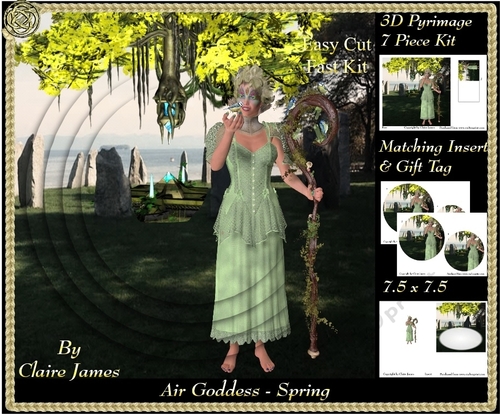 The Air Goddess - Seasons - Spring Pyrimage/Pyramid + Insert & Tag