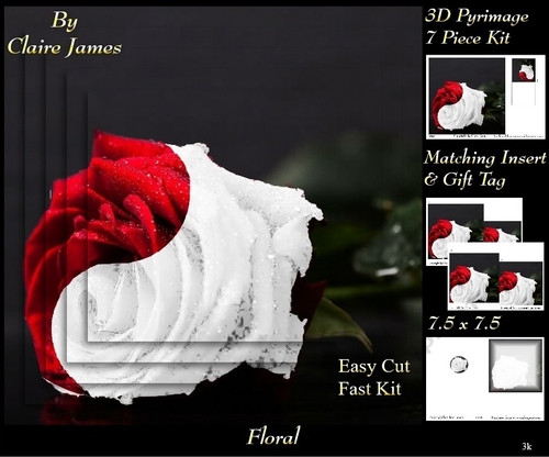 Botanical & Floral 3k - Beautiful War of the Roses Pyrimage/Pyramid + Insert & Tag