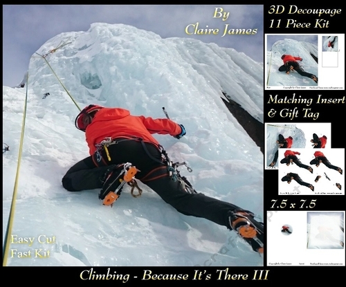 Sport - Galicia Climbing - Because Its There 3D Decoupage + Insert & Tag