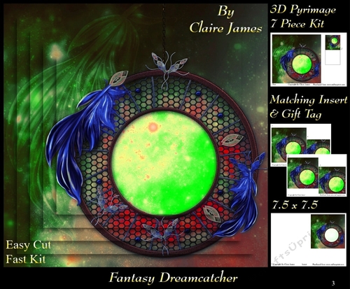 Fantasy Dreamcatcher 3 - Pyrimage/Pyramid + Matching Insert & Tag