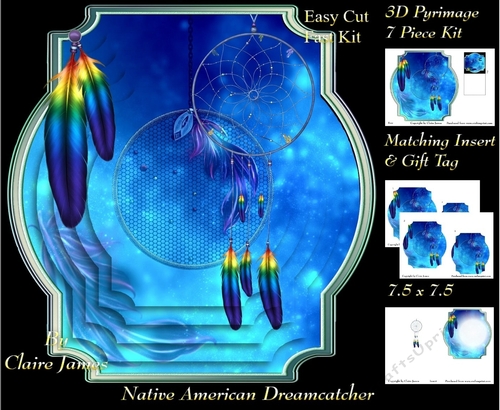 Traditional Native American Dreamcatcher - Pyrimage/Pyramid + Matching Insert & Tag