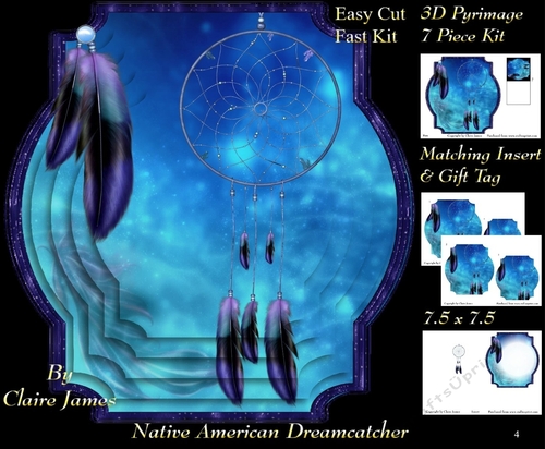 Traditional Native American Dreamcatcher 4 - Pyrimage/Pyramid + Matching Insert & Tag