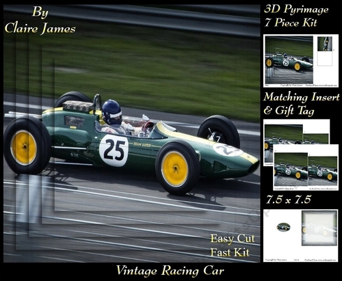 Sport - Vintage Racing Car  - Pyrimage/Pyramid + Insert & Tag