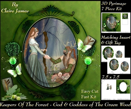 Keepers Of The Forest - God & Goddess of The Green Wood- Pyrimage/Pyramid + Insert & Tag