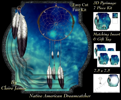 Traditional Native American Dreamcatcher 8 - Pyrimage/Pyramid + Matching Insert & Tag