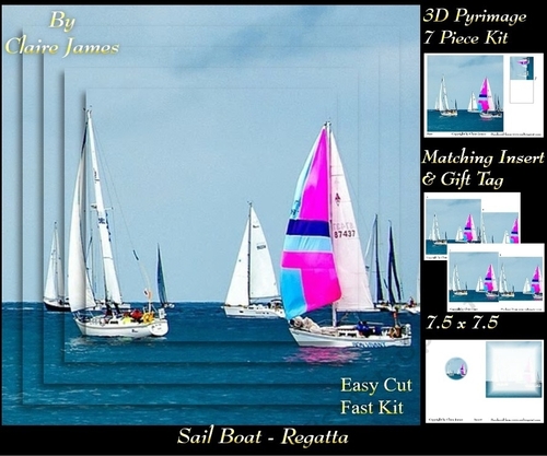 Boats - Sailing - Regatta - Pyrimage/Pyramid + Insert & Tag