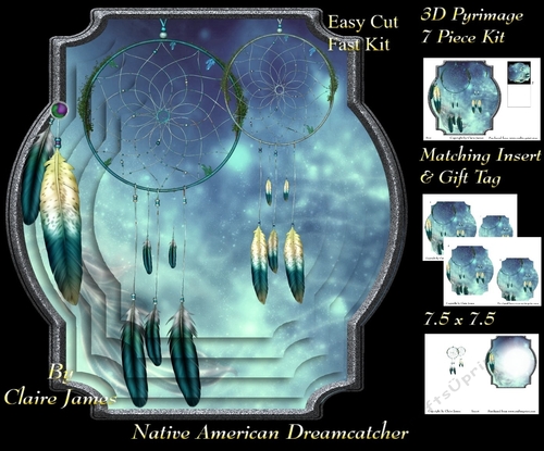 Traditional Native American Dreamcatcher 9 - Pyrimage/Pyramid + Matching Insert & Tag