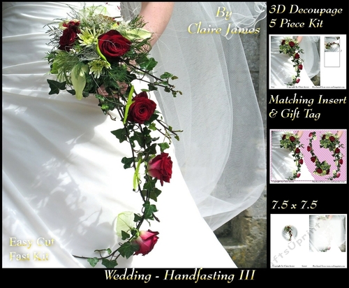 Tying The Knot 3 - Weddings & Handfastings - 3D Decoupage + Matching Insert & Tag 