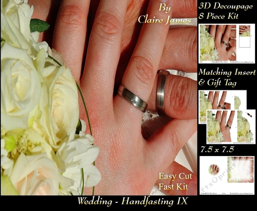 Tying The Knot 9 - Weddings & Handfastings - 3D Decoupage + Matching Insert & Tag 