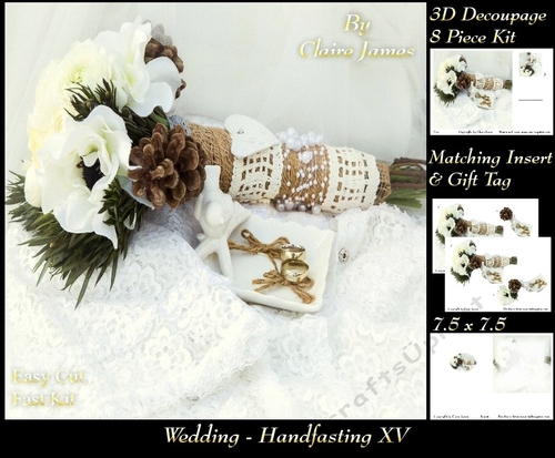 Tying The Knot 15 - Weddings & Handfastings - 3D Decoupage + Matching Insert & Tag 