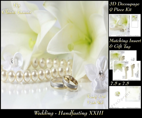 Tying The Knot 23 - Weddings & Handfastings - 3D Decoupage + Matching Insert & Tag 