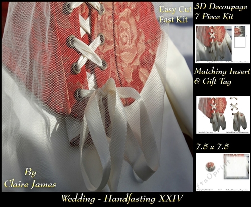 Tying The Knot 24 - Weddings & Handfastings - 3D Decoupage + Matching Insert & Tag 