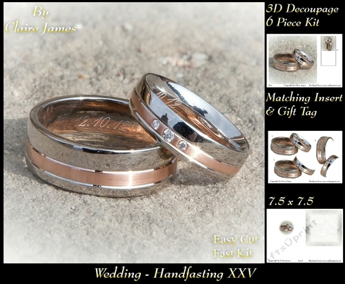 Tying The Knot 25 - Weddings & Handfastings - 3D Decoupage + Matching Insert & Tag 