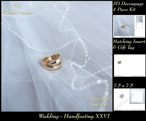 Tying The Knot 26 - Weddings & Handfastings - 3D Decoupage + Matching Insert & Tag 