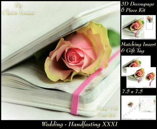 Tying The Knot 31 - Weddings & Handfastings - 3D Decoupage + Matching Insert & Tag 