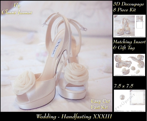 Tying The Knot 33 - Weddings & Handfastings - 3D Decoupage + Matching Insert & Tag 