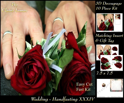 Tying The Knot 34 - Weddings & Handfastings - 3D Decoupage + Matching Insert & Tag 