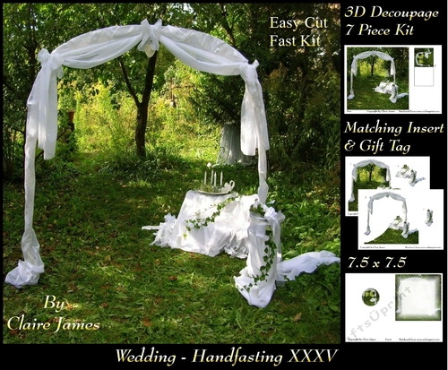 Tying The Knot 35 - Weddings & Handfastings - 3D Decoupage + Matching Insert & Tag 