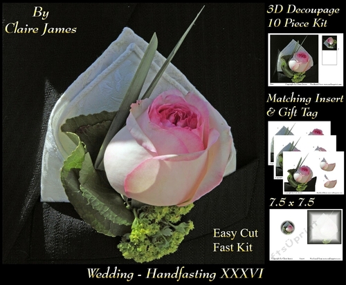 Tying The Knot 36 - Weddings & Handfastings - 3D Decoupage + Matching Insert & Tag 