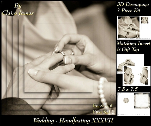 Tying The Knot 37 - Weddings & Handfastings - 3D Decoupage + Matching Insert & Tag 