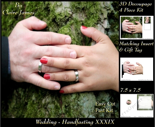 Tying The Knot 39 - Weddings & Handfastings - 3D Decoupage + Matching Insert & Tag 