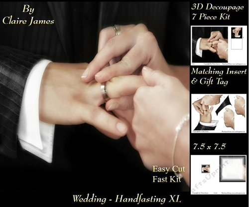 Tying The Knot 40 - Weddings & Handfastings - 3D Decoupage + Matching Insert & Tag 