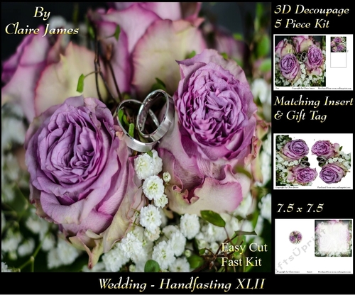 Tying The Knot 42 - Weddings & Handfastings - 3D Decoupage + Matching Insert & Tag 