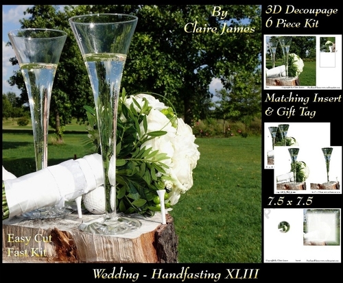 Tying The Knot 43 - Weddings & Handfastings - 3D Decoupage + Matching Insert & Tag 