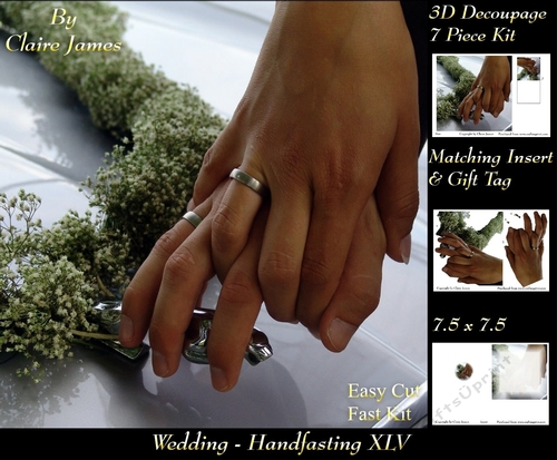 Tying The Knot 45 - Weddings & Handfastings - 3D Decoupage + Matching Insert & Tag 
