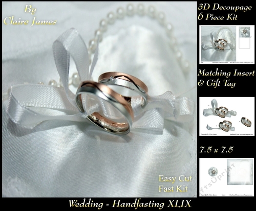 Tying The Knot 49 - Weddings & Handfastings - 3D Decoupage + Matching Insert & Tag 