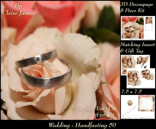 Tying The Knot 50 - Weddings & Handfastings - 3D Decoupage + Matching Insert & Tag 