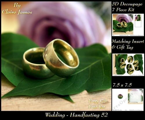 Tying The Knot 52 - Weddings & Handfastings - 3D Decoupage + Matching Insert & Tag 