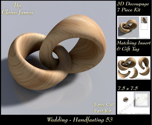 Tying The Knot 53 - Weddings & Handfastings - 3D Decoupage + Matching Insert & Tag 