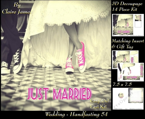 Tying The Knot 54 - Weddings & Handfastings - 3D Decoupage + Matching Insert & Tag 